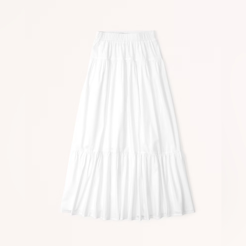 Abercrombie & Fitch White Maxi Skirt